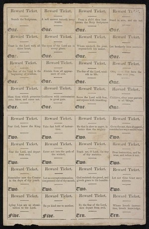 [Missionary Press reward tickets. 1800s]