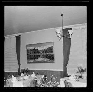 White's murals, dining room, Fox Glacier Hotel, West Coast Region