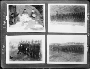 Four photographs of New Zealand soldiers at the Base Depot, Etaples, France, World War I