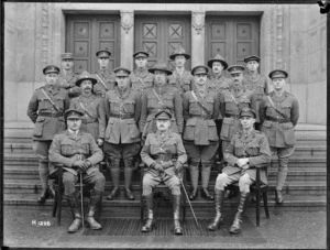 Major General Russell and staff officers at Divisional Headquarters, Leverkusen, Germany