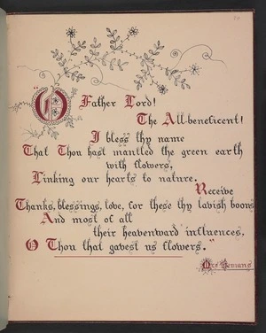 Burton, Clelia, 1878-1952 :[Illuminated prayer. ca 1900]