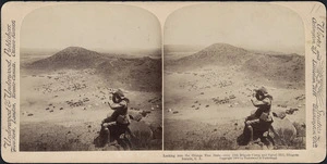 Soldier looking into the Orange Free State with 12th Brigade in the background