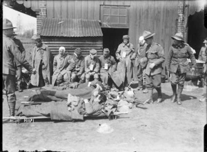 Wounded World War I German prisoners at Louvencourt, France