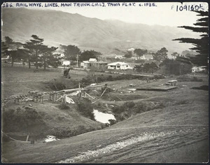 Construction of the main trunk railway line, Tawa Flat, Wellington