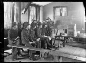 New Zealand soldiers attending a briefing, England