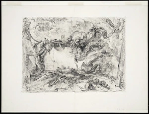 Piranesi, Giovanni Battista, 1720-1778 :[Grotteschi (3). Cappricio]. Piranesi inv. incise e vende di rumpetto all' Accademia di Francia. [1750]