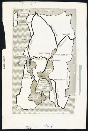Map showing pre 1969 local bodies in the Wellington area