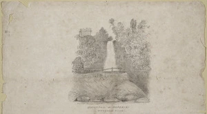 [Taylor, Richard] 1805-1873. Attributed works :Waterfall at Hoperiki, Wanganui River. [October] 1845.