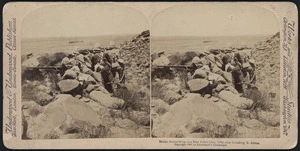 British scouts firing on a Boer patrol near Colesberg, South Africa