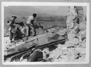 Tank in Mignano, Italy, during World War II