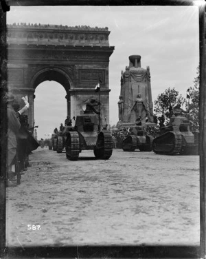 Tankette units in the Victory Parade of allied troops, Paris, 1919