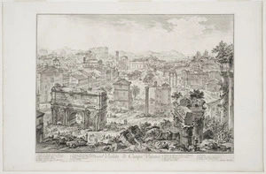 Piranesi, Giovanni Battista, 1720-1778 :Veduta di Campo Vaccino. Piranesi del. scolp. [1756]