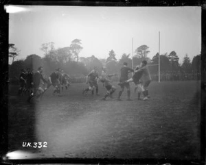 Contested ball at an NZEF rugby match in London