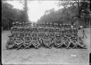 A Wellington Regimental platoon representing New Zealand at a memorial service, World War I
