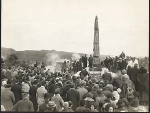 Clark, Charles Troughton 1890-1979 :Photograph of unveiling of memorial to Makereti, Whakarewarewa