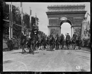 French senior officers on horseback in the Victory Parade, Paris, 1919