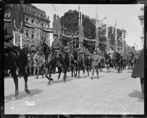 Senior officers on horseback during the Victory Parade in Paris, 1919