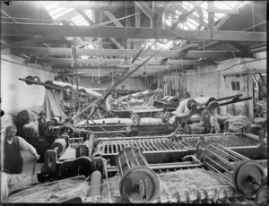 Flax processing factory, probably Christchurch region