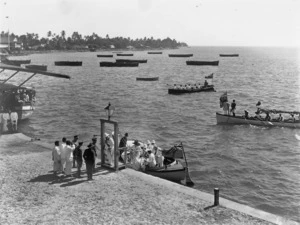 A Resident Commissioner for Western Samoa arrives by sea