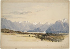 Barraud, Charles Decimus 1822-1897 :Lake Manipori from the terrace above the Waiau. April 1877.