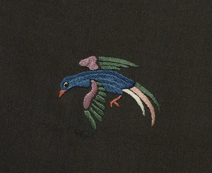 Artist unknown :[Embroidered Chinese silk shawl belonging to Katherine Mansfield. Made ca 1900. Detail of bird in flight]