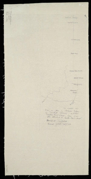 Buchanan, John Duncan Henry, 1902-1961 :[Tracing of part of the Castle Point Block, taken from plan attached to Castle Point Deed] [copy of ms map] / traced JDHB 30/5/48, [ca.1853]