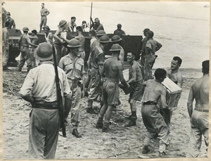 New Zealand soldiers during amphibious training, Pacific area, during World War II