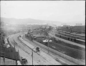 Thorndon Quay and railway yards, Wellington