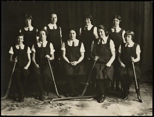 Wellington Girls College senior hockey team - Photographed by the Hardie Shaw Studios