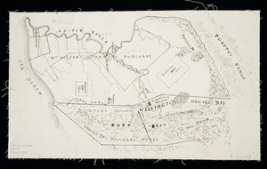 Creator unknown: Sketch plan of Akitio Station showing Sir Donald McLean's formerly purchased land holdings