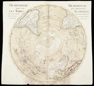 Hemisphere meridional pour voir plus distinctement les terres Australes / par Guillaume Del'Isle de l'Academie rle. des sciences.
