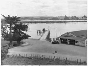 Supermarket and harbour, Horeke, Hokianga, seen from the site of McDonnell's house - Photograph taken by George Robert Bull