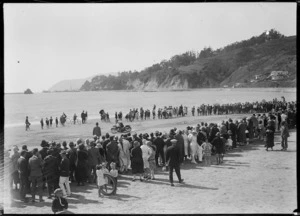 Motorcycle racing at a beach in Nelson