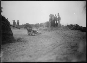 Motorcycle race, Egmont Road, Taranaki district