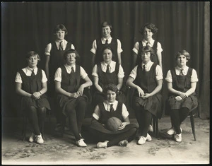 Wellington Girls College basketball team - Photographed by the Hardie Shaw Studios
