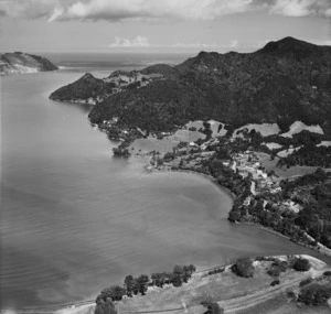 Aerial view of Huia, and Manukau Harbour entrance