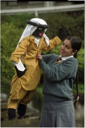 Anisha Grover and her Moroccan doll - Photograph taken by John Nicholson