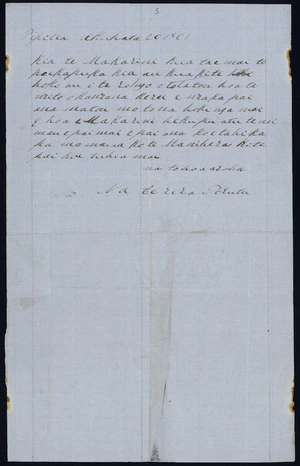 Letter from Te Rere Porutu to McLean