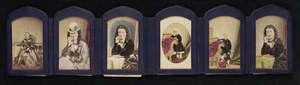 Clayton, M H :Set of blue leather bound photographs of Mrs Dacie Wrigglesworth, her sons James and Henry, and Elizabeth Clayton