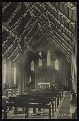 [Postcard]. Interior Maori Church Otaki N.Z. [Copyright] A7211 [ca 1905-1914?]