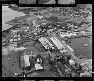 Aerial view of industrial buildings, Doniambo, Noumea, New Caledonia