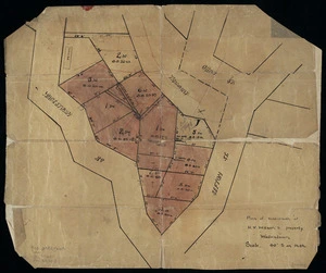 [Creator unknown] :Plan of subdivision of H V Wilson's property, Wadestown [ms map]. [ca.1930]