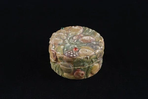 Mansfield, Katherine 1888-1923 (Collector) :[Ornamental Italian box with raised coloured Della Robbia-style fruit on lid. Early twentieth century?]