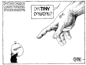 Winter, Mark 1958- :Destiny Church claims funding discrimination. 10 June 2011