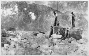 Men liberating the first chamois in New Zealand, Canterbury