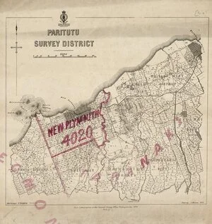 Paritutu Survey District [electronic resource] / drawn by J. Homan, 1879.