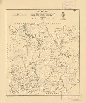 Plan of the Opaku Survey District [electronic resource] / drawn by J.M. Kemp, 1892 ; John Cook Chief Surveyor Taranaki.