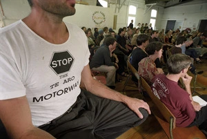 Meeting of anti-motorway campaigners, Thistle Hall, Cuba Street - Photograph taken by Craig Simcox