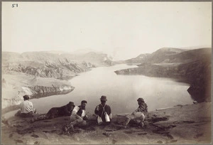 New crater lake at Mount Tarawera after the 1886 eruption - Photograph taken by Charles S Spencer