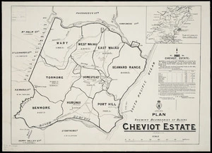 Plan shewing boundaries of blocks, Cheviot Estate